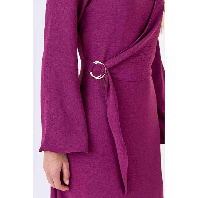 Vestido Curto PKS Com Transpasse Lateral Magenta
