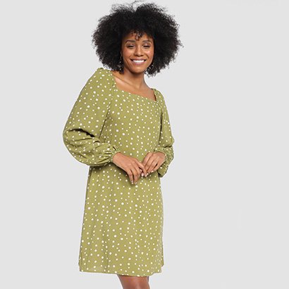 Vestido Curto The Style Box Manga Longa Lastex - Feminino