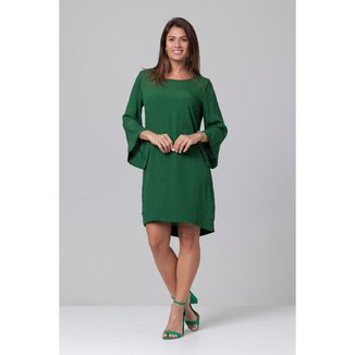 Vestido Curto Viscose Manga Ampla Balli Verde Musgo - GG - Veste do 46 ao 48