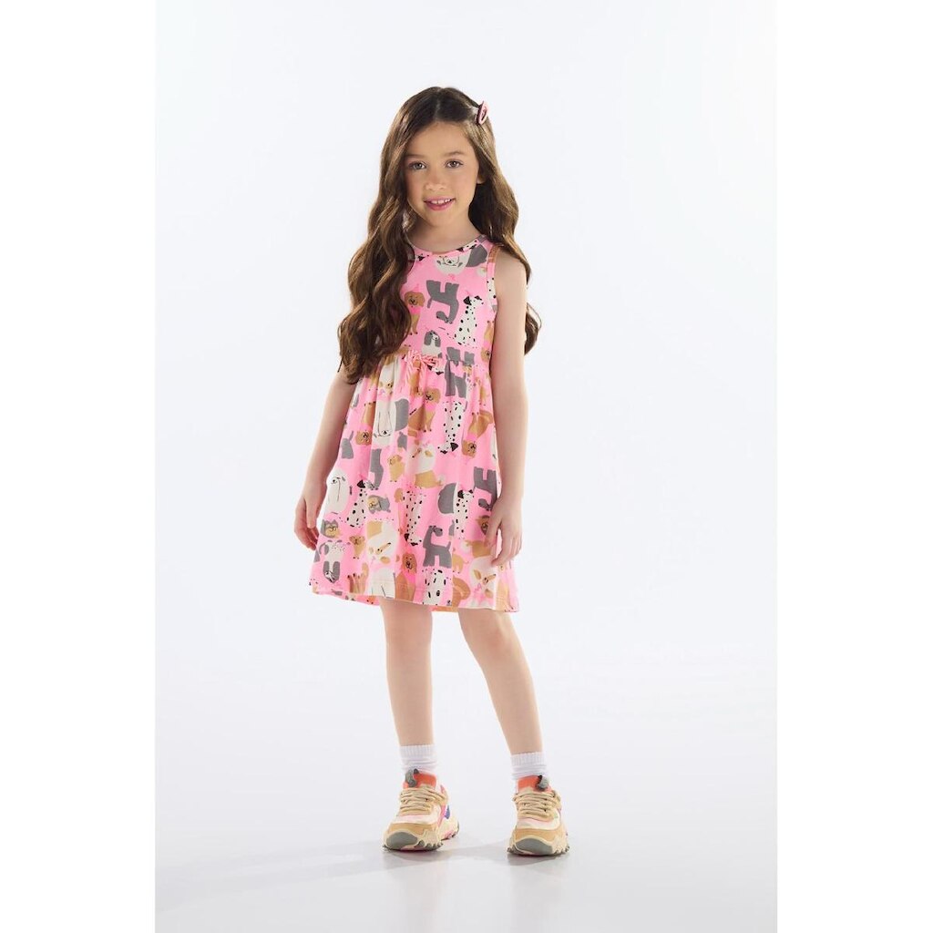 Vestido de Cachorrinhos em Cotton Quimby