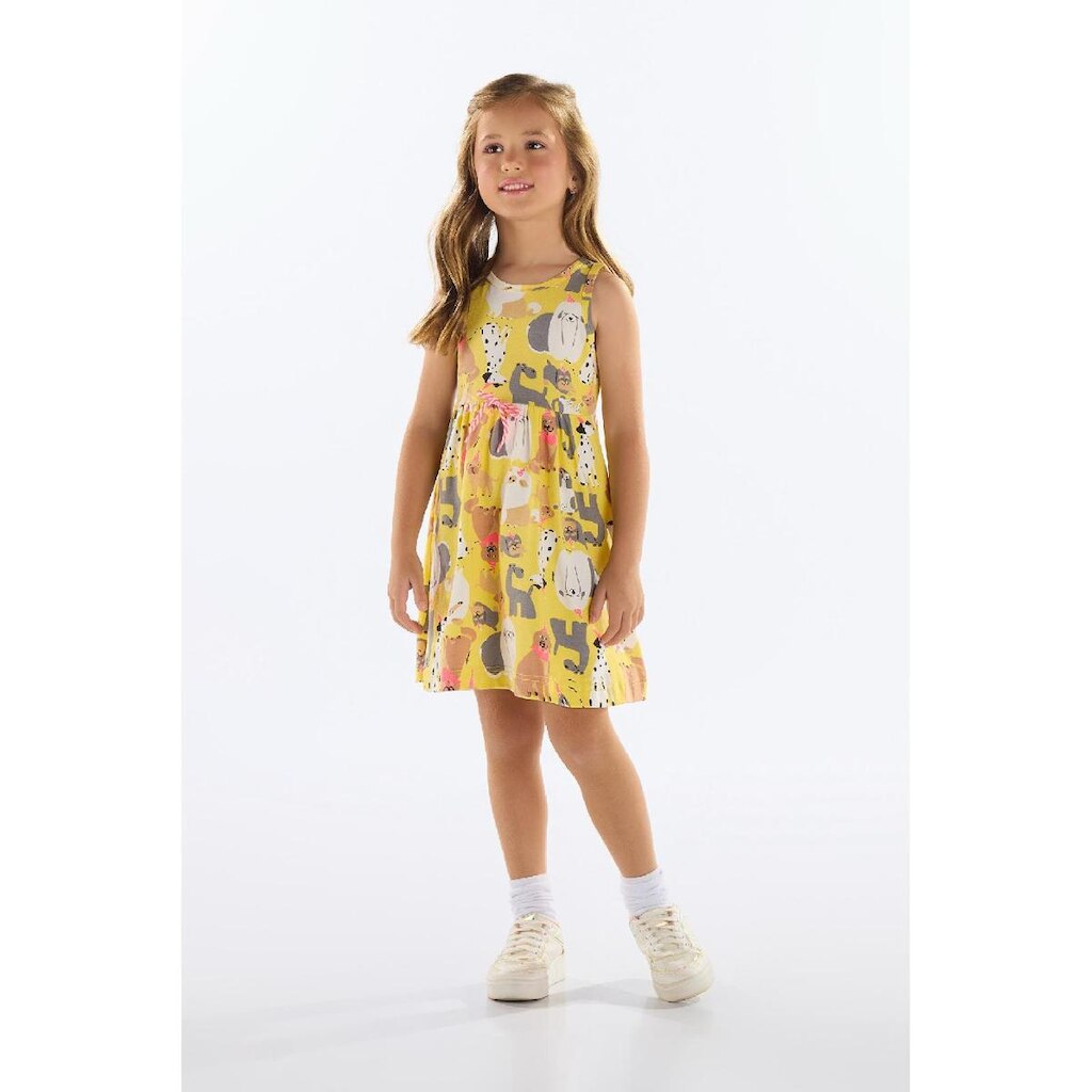 Vestido de Cachorrinhos em Cotton Quimby
