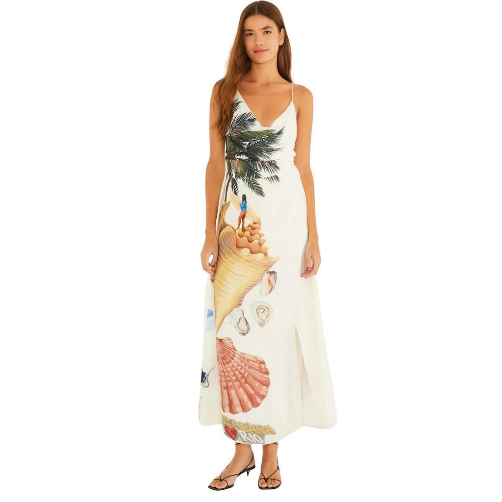 Vestido Degage Farm Rio Colagem Carioca