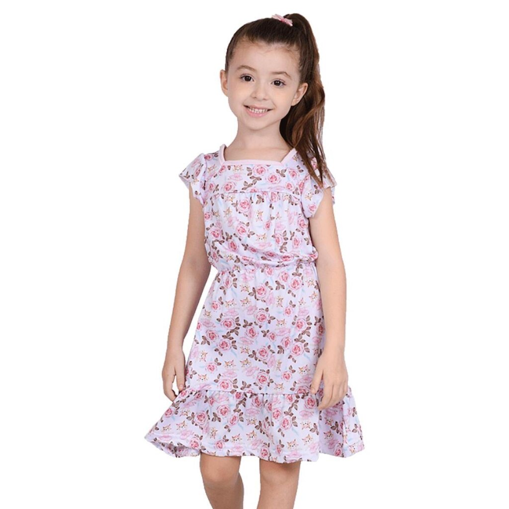 Vestido  Destak Infantil Lobinhos Menina