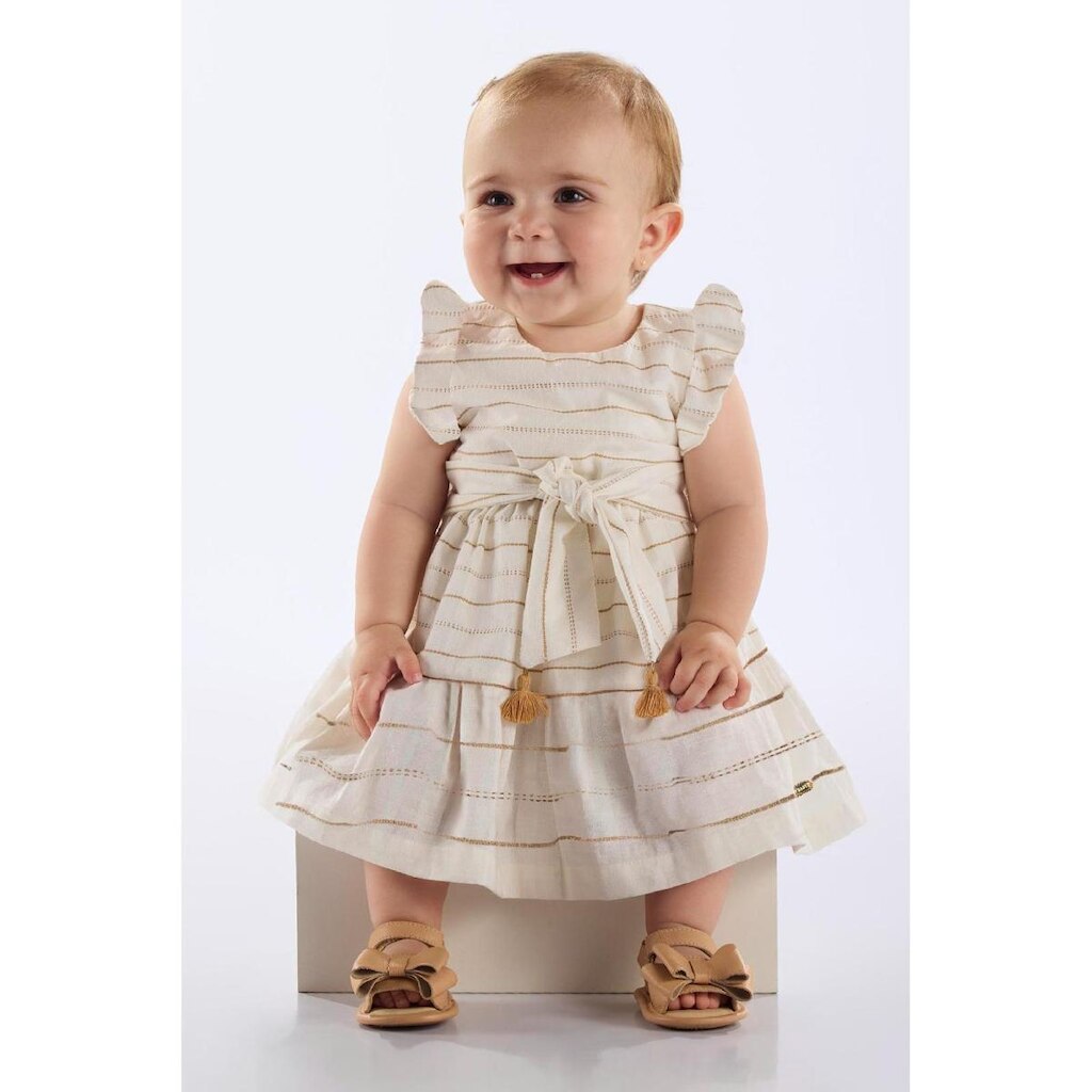 Vestido e Faixa para Bebê em Algodão Up Baby