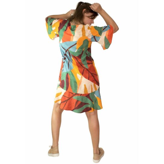 Vestido Estampado Babado Pala Dupla Modisch Colorful Kraft Vermelho Netshoes Vestido Estampado Babado Pala Dupla Modisch Colorful Kraft Vermelho Netshoes