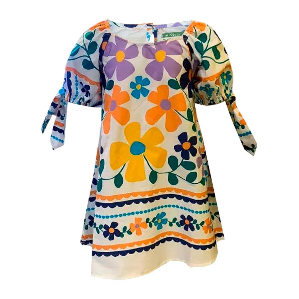 Vestido Fábula Lenço Floreou Off