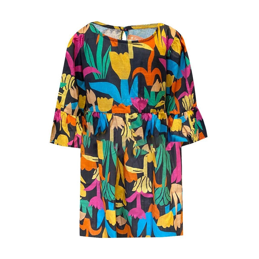 Vestido Fábula Tulipas Preto
