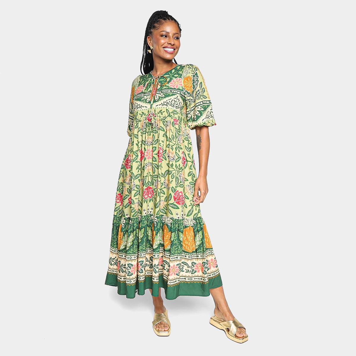 Vestido Farm Cropped Terra dos Abacaxis Menor preço em Vestido Farm Cropped Terra dos Abacaxis