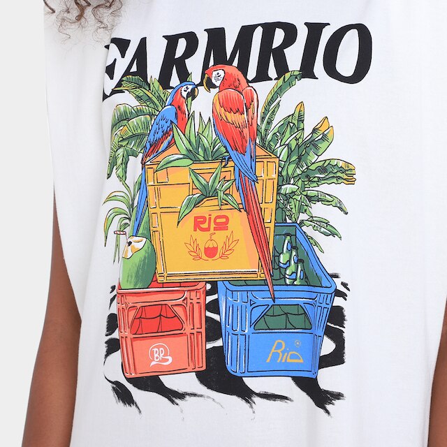 Vestido Farm Curto Engradados Farm Rio