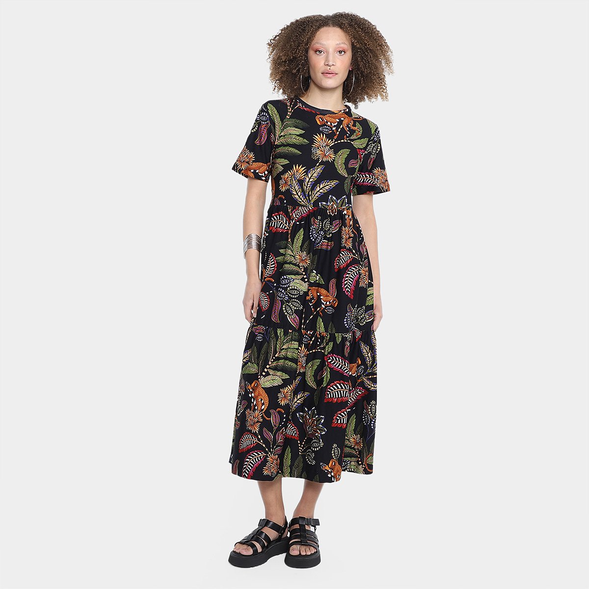 Vestido Farm Midi Festa De Caju Menor preço em Vestido Farm Midi Festa De Caju