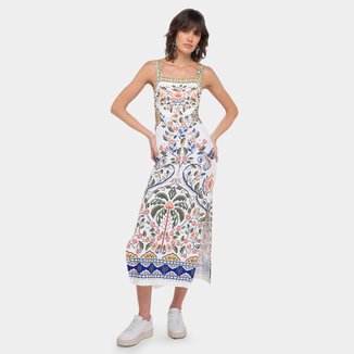 Vestido Farm Midi Sonho Guaraná
