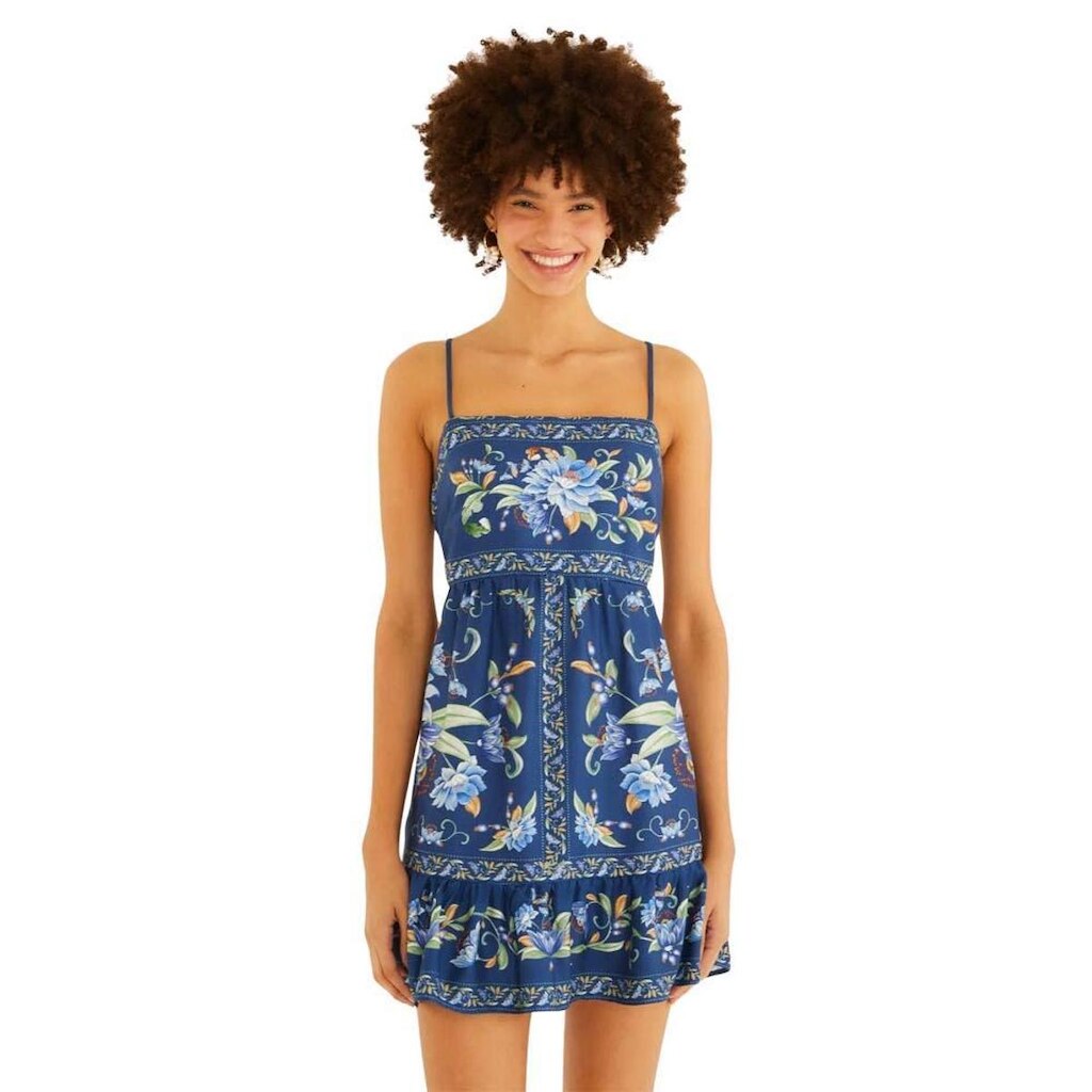 Vestido Farm Rio Alça Estampado Floral Ana