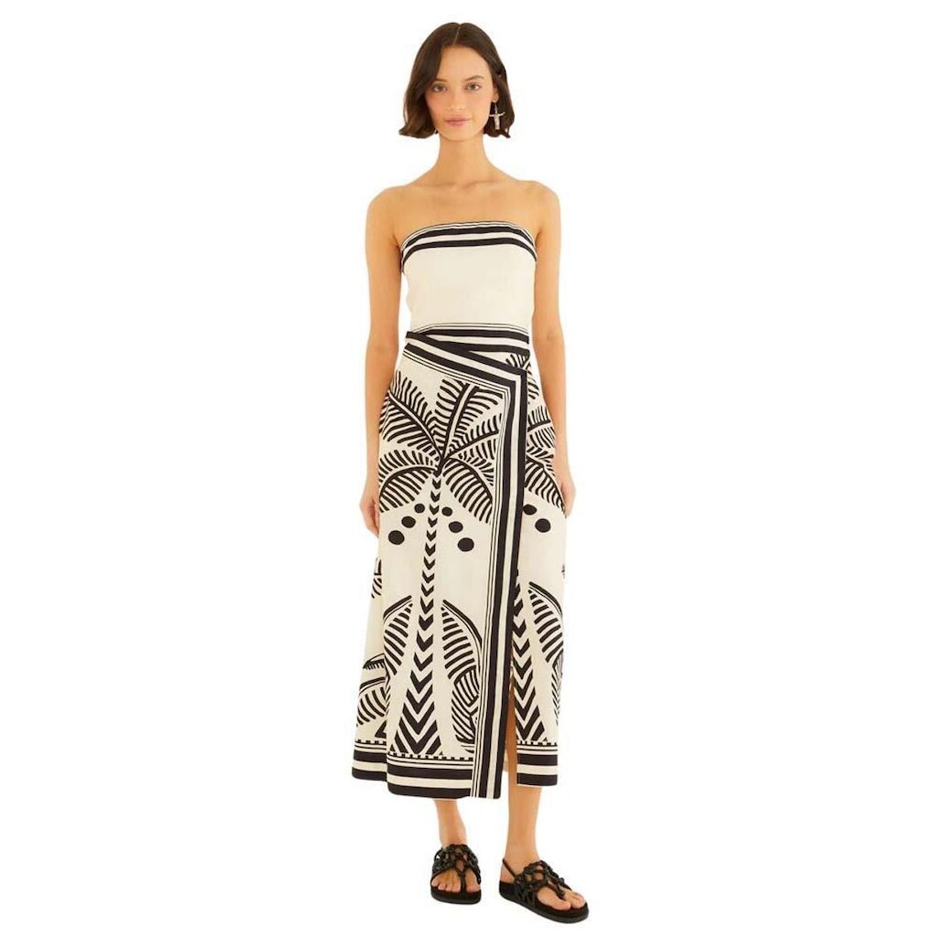 Vestido Farm Rio Cropped Estampado Listra Tropical