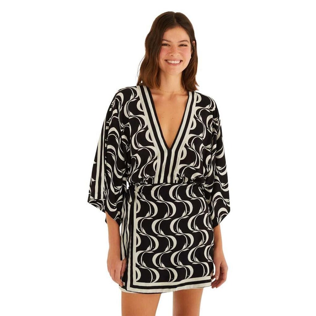 Vestido Farm Rio Curto Estampado Peixe Copa