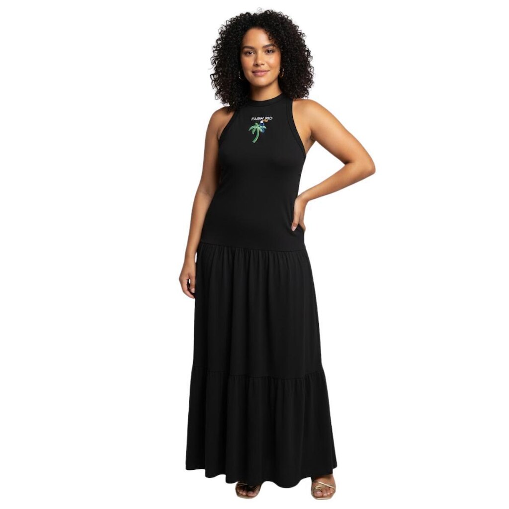 Vestido Farm Rio Marias Bordado Coqueiro