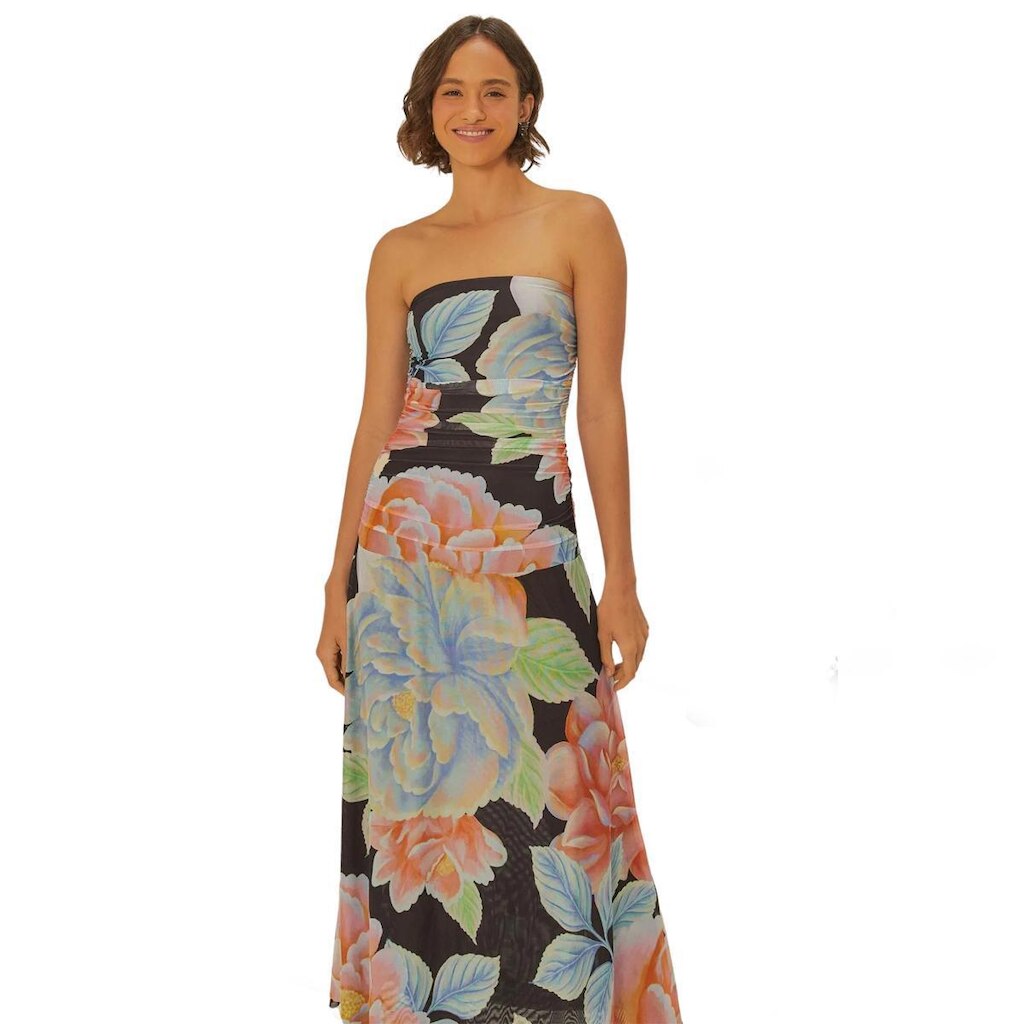 Vestido Farm Rio Tule Estampado Floral Sofia