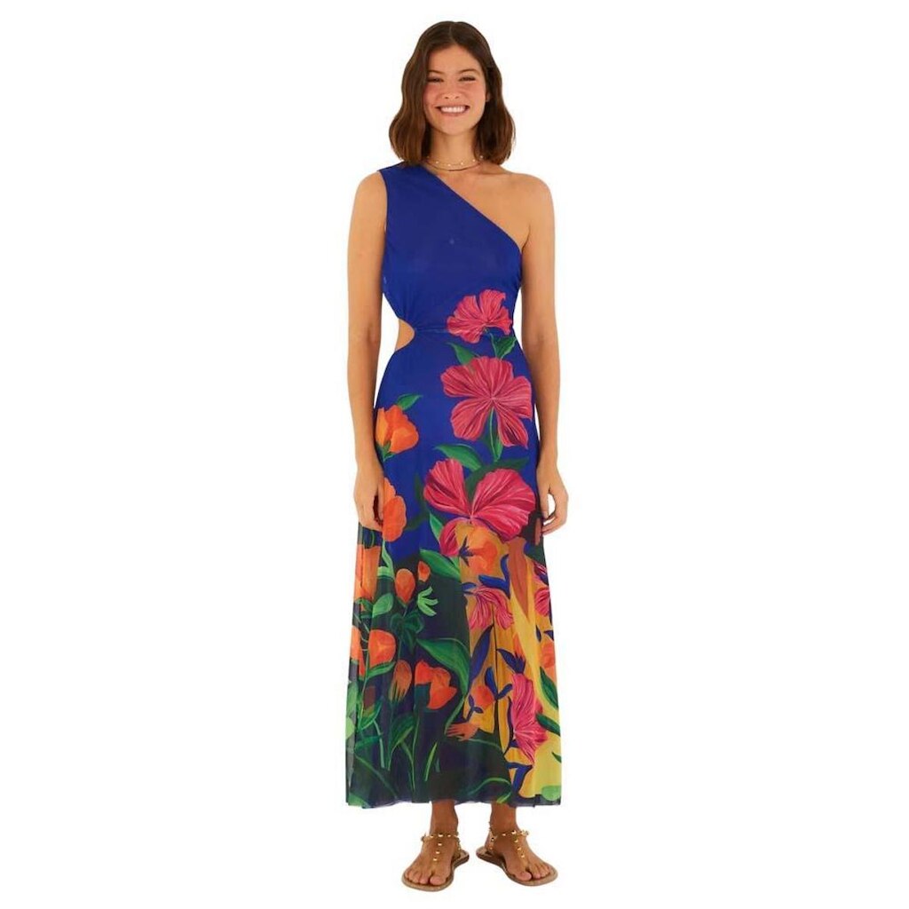 Vestido Farm Rio Tule Ombro Só Estampado Tarsila
