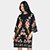 Vestido Farm T-Shirt Big Passáro em Flor - Preto