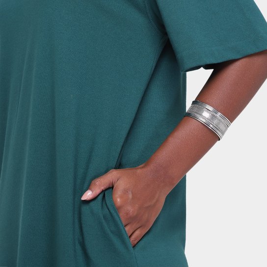 Vestido Farm T-Shirt Fenda Feminino
