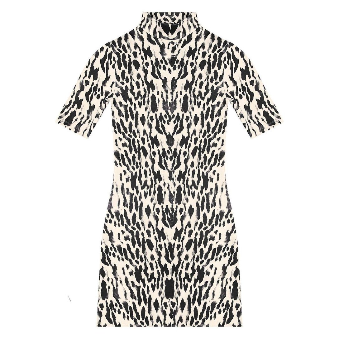 Vestido Feminino Curto Animal Print Rovitex - Bege