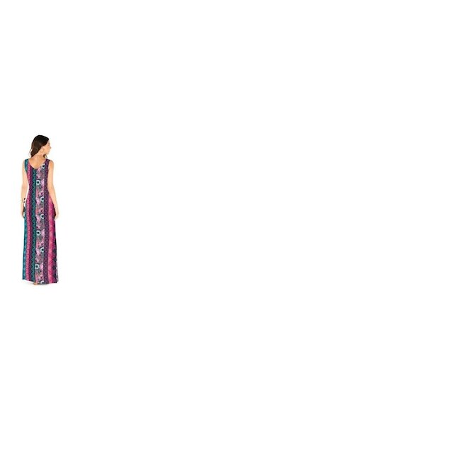Vestido feminino longo viscose creponada estampado
