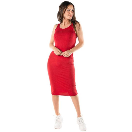 Vestido Vermelho Tubinho Midi Vestido Feminino Midi Tubinho
