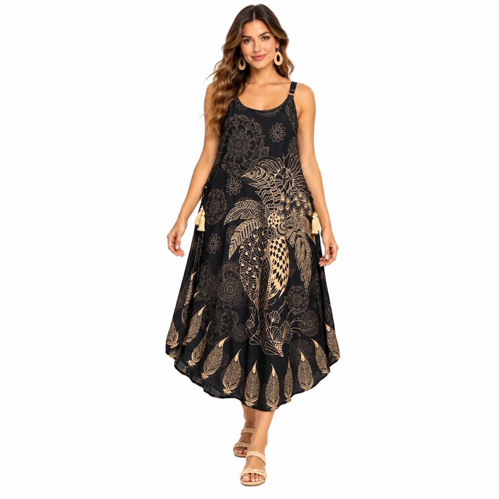 Vestido Feminino Soltinho Boho Alça Regulável