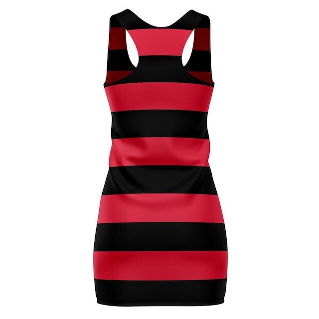 Vestido Flamengo Pipe Vermelho e Preto - Feminina
