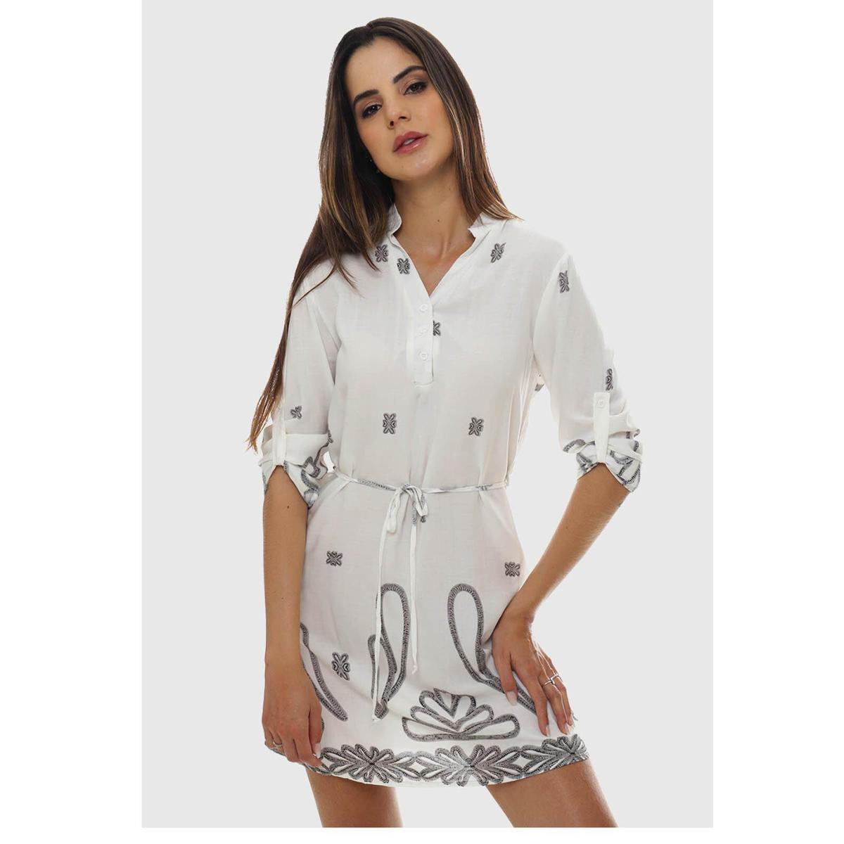 vestido de viscose branco