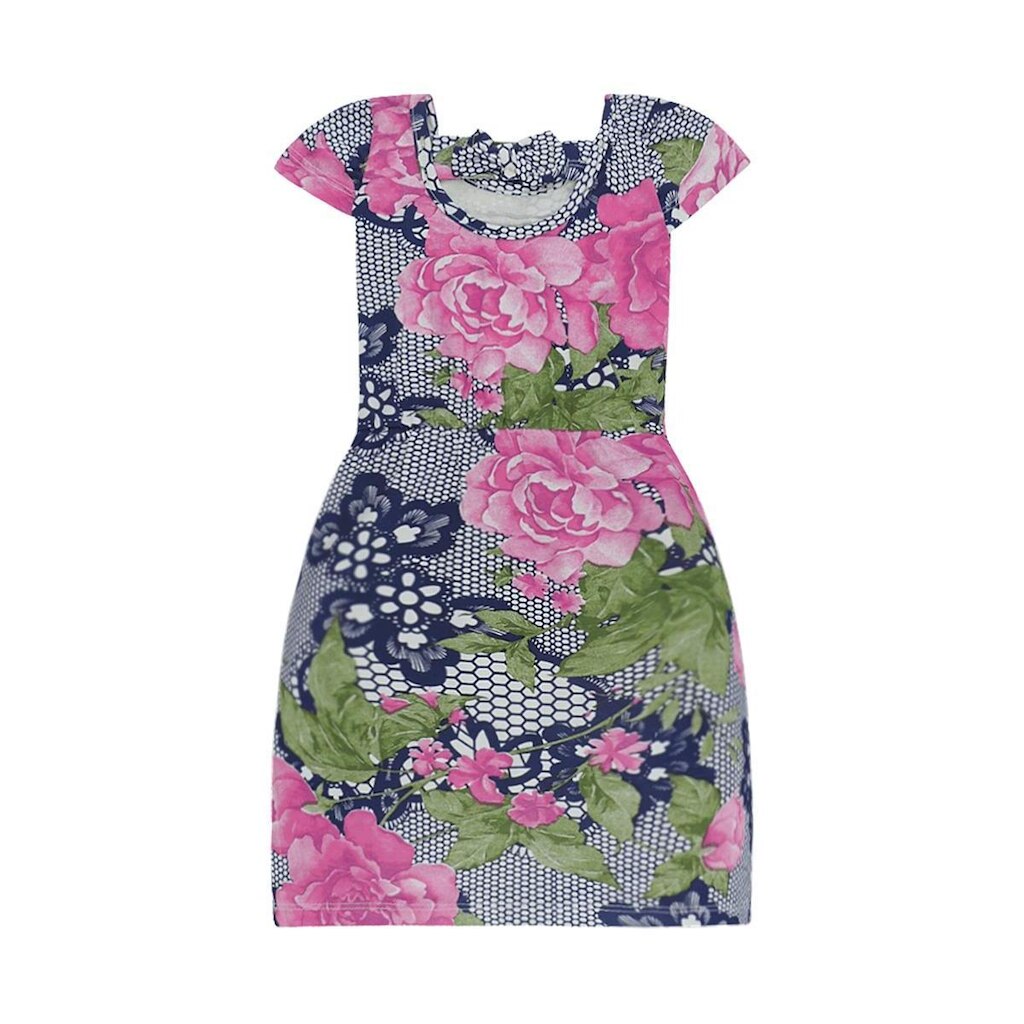 Vestido Floral com Laço Frontal - Big Bless