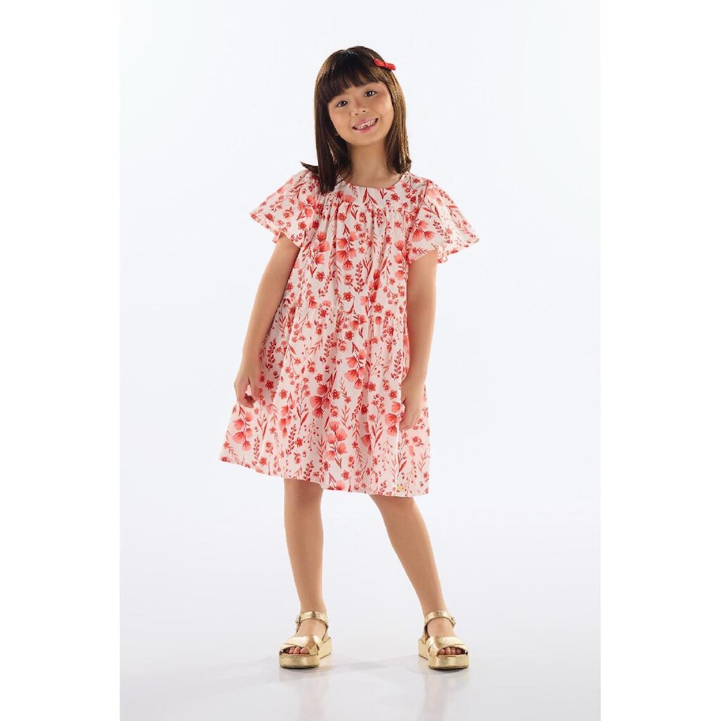 Vestido Floral em Tricoline Quimby
