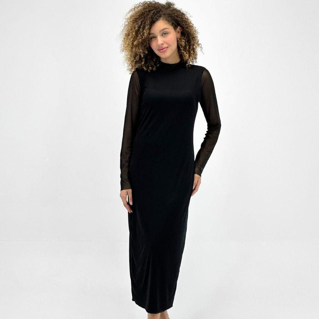 Vestido Formitz Midi em Tule Manga Longa Feminino