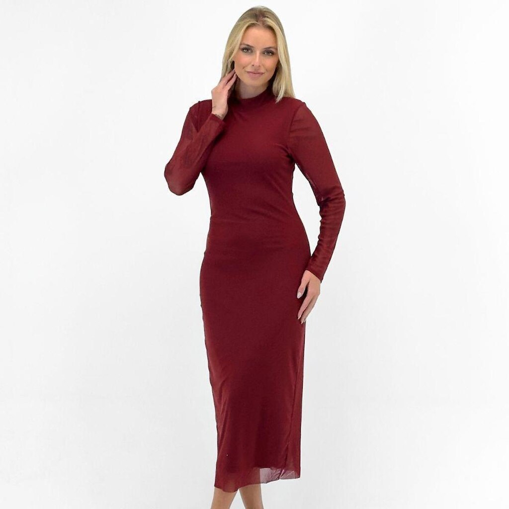 Vestido Formitz Midi em Tule Manga Longa Feminino
