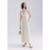 Vestido Hering Midi Listrado Com Linho - Creme