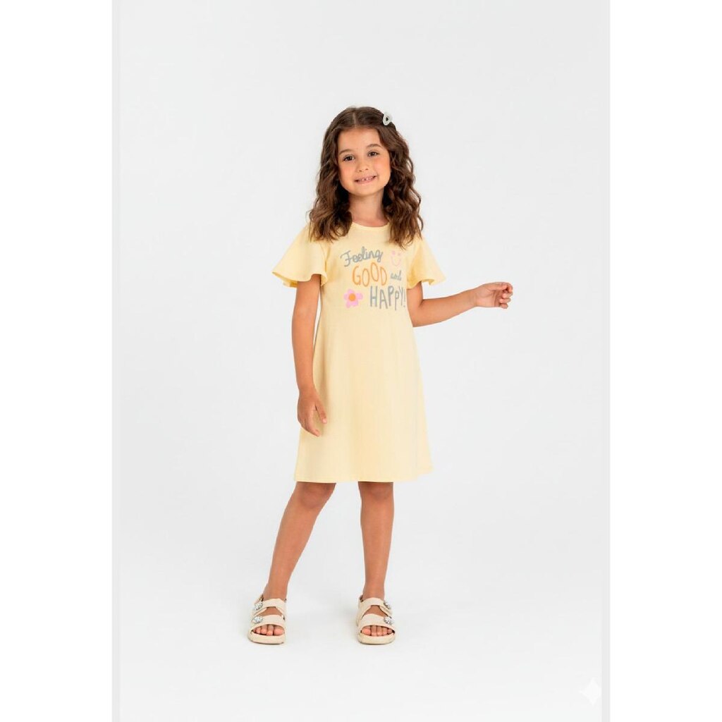 Vestido Infantil Algodão e Linho Guloseima