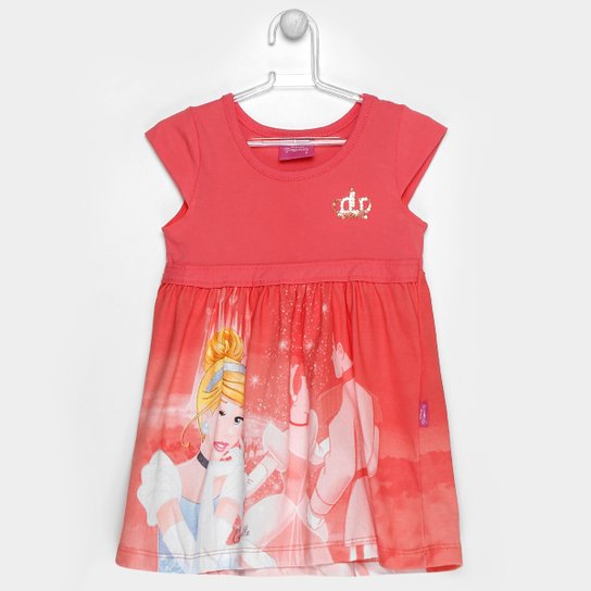 Vestido Infantil Brandili Princesas - Coral