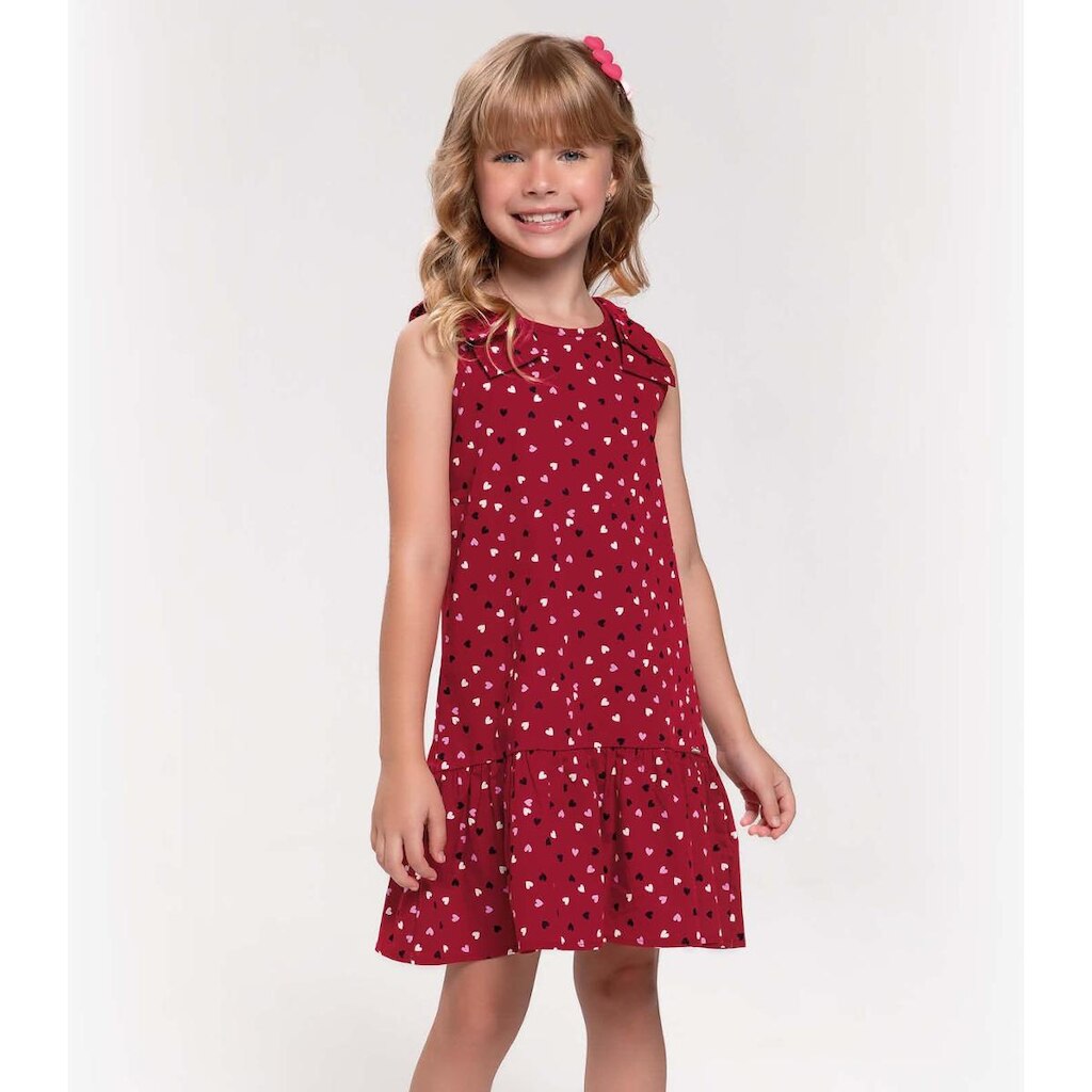 Vestido Infantil Com Laço Trick Nick Vermelho