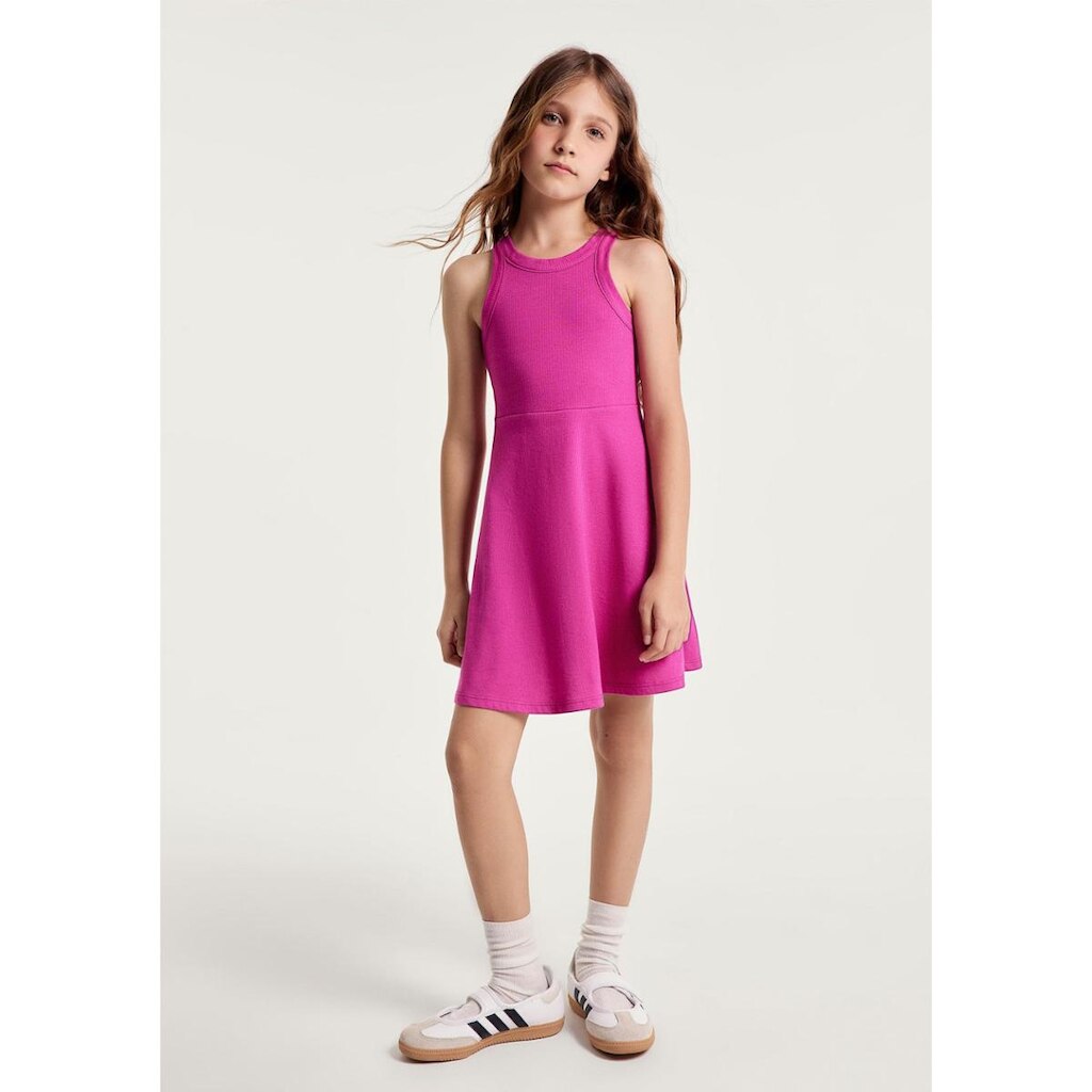 Vestido Infantil Curto Canelado