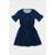 Vestido Infantil Destak com Florzinhas Menina - Azul