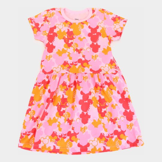 Vestido Infantil Disney Minnie Camuflado - Rosa Menor preço em Vestido Infantil Disney Minnie Camuflado - Rosa