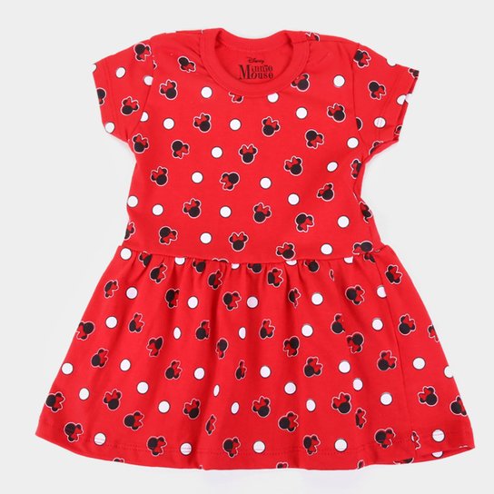 Vestido Infantil Disney Minnie Full - Vermelho