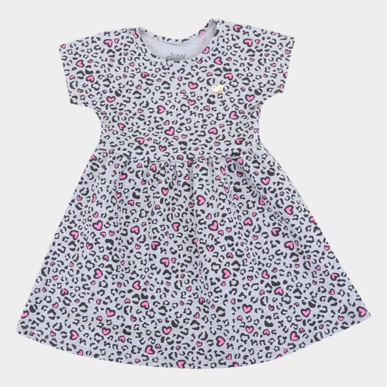 Vestido Infantil Elian Animal Print - Mescla
