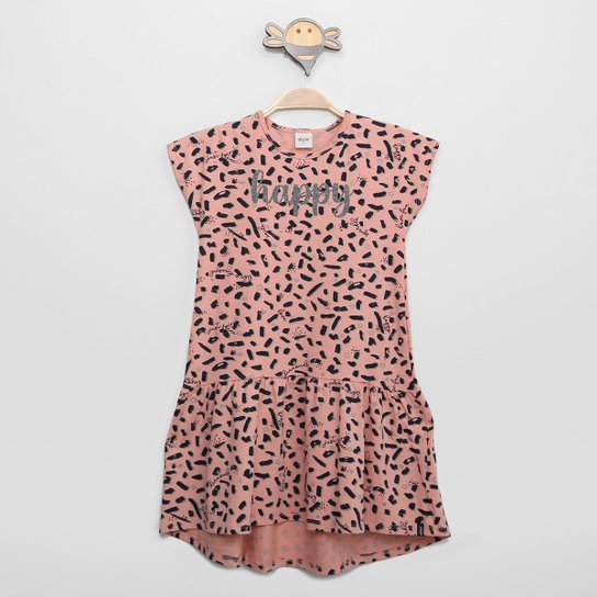 Vestido Infantil Elian Happy Menina - Rosa Menor preço em Vestido Infantil Elian Happy Menina - Rosa