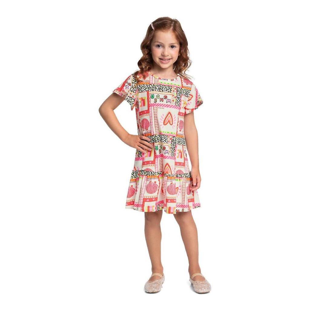 Vestido Infantil em Algodão Bee Loop