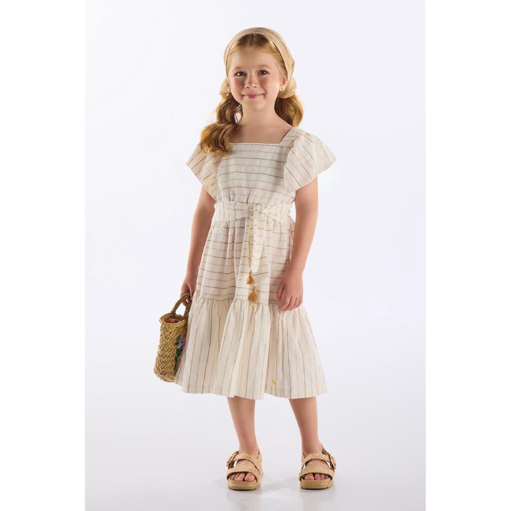 Vestido Infantil em Algodão com Faixa Up Baby