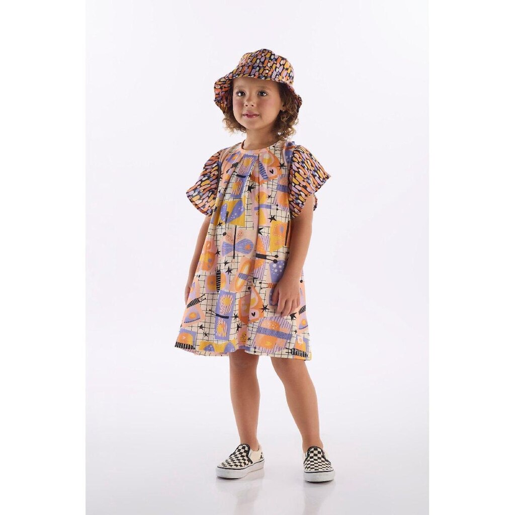 Vestido Infantil em Algodão Três e Já