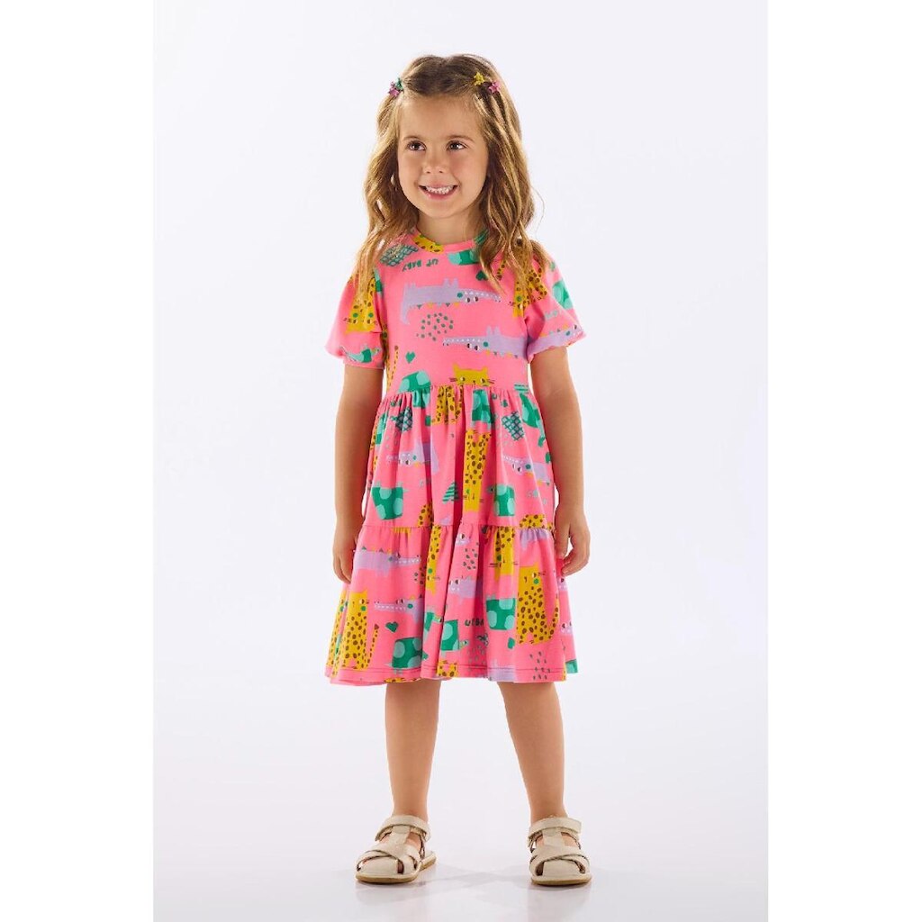 Vestido Infantil em Cotton Estampado Up Baby