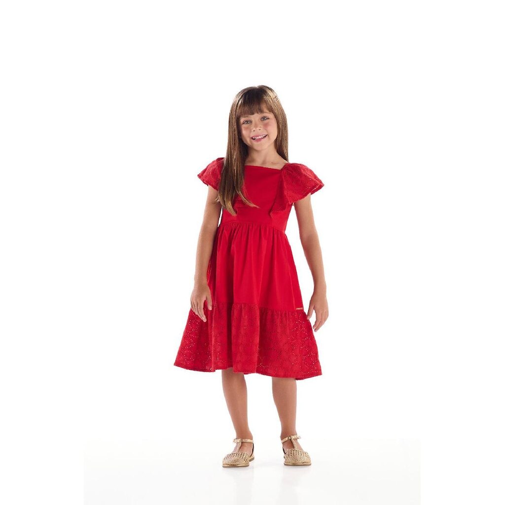 Vestido Infantil em Laise Babado Quimby