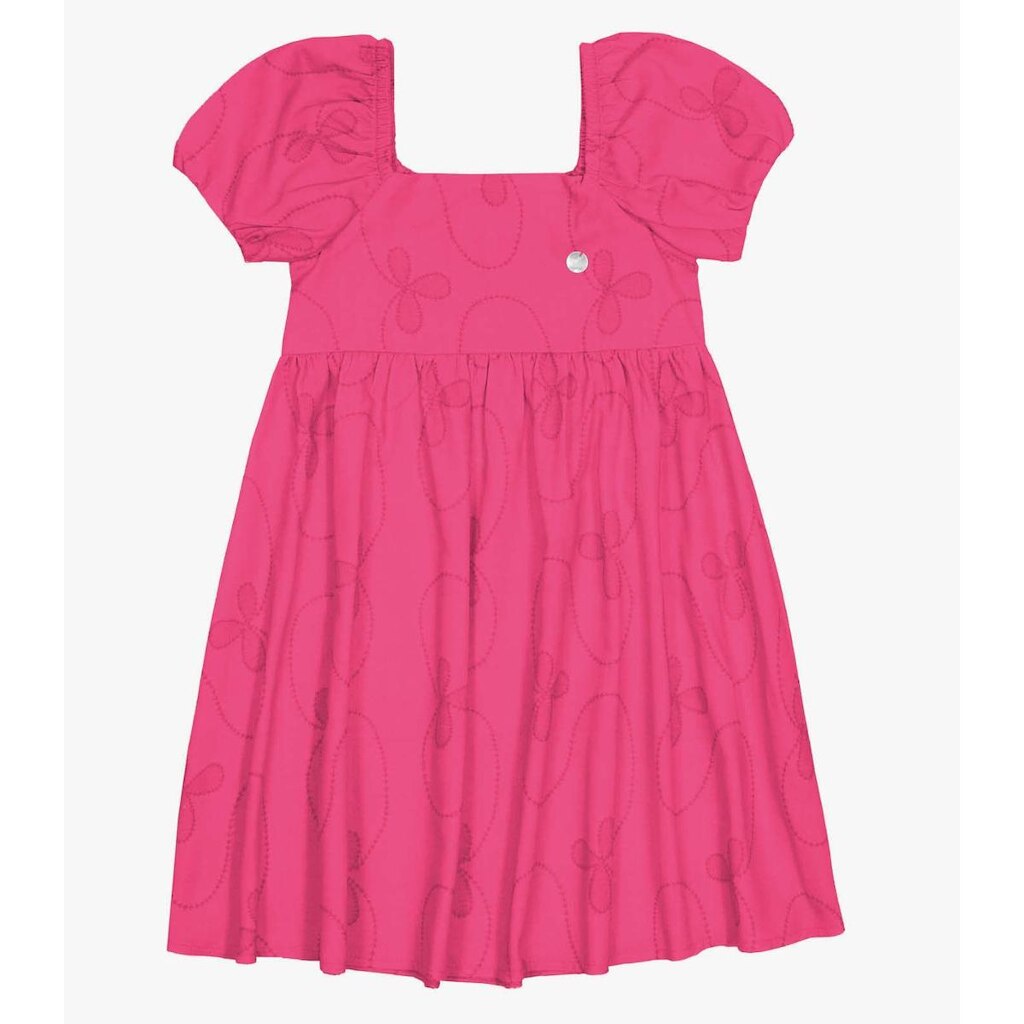 Vestido Infantil Em Linho Trick Nick Rosa