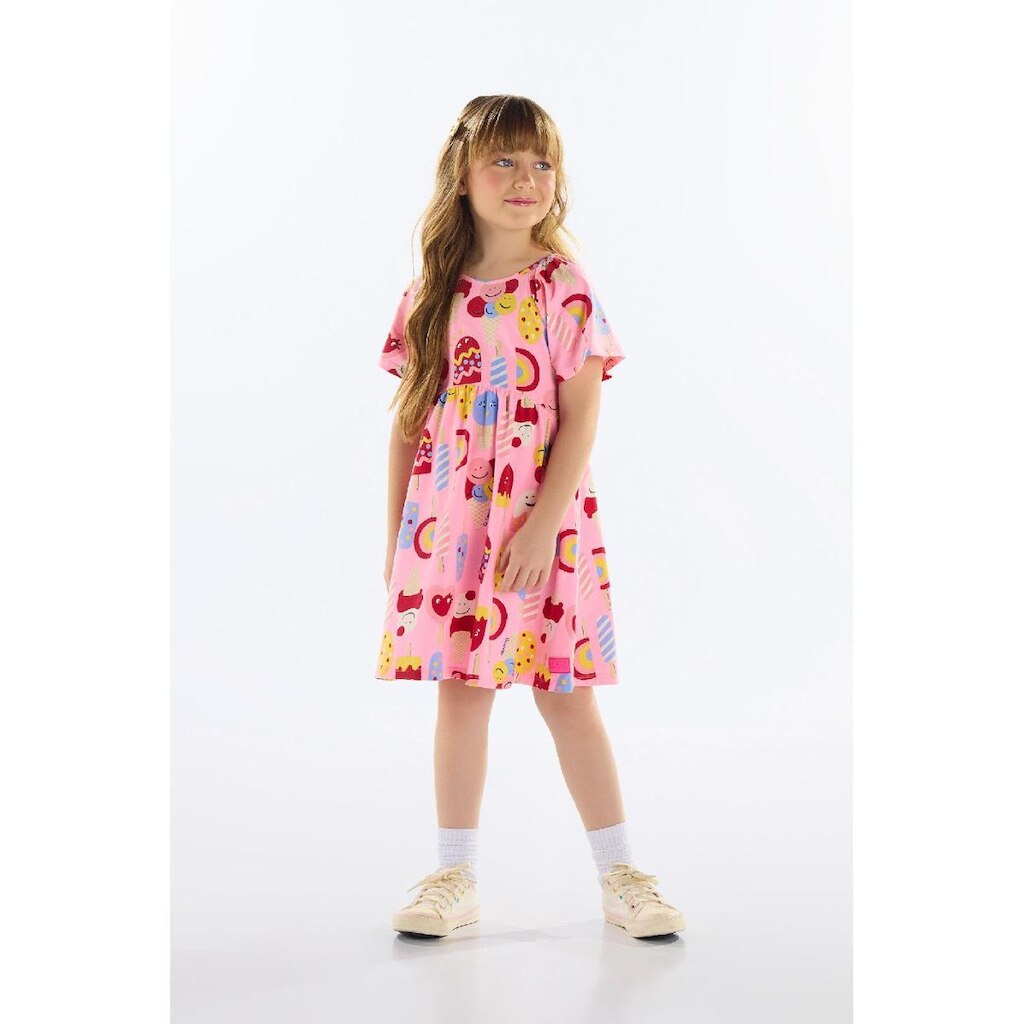 Vestido Infantil Estampado em Cotton Quimby